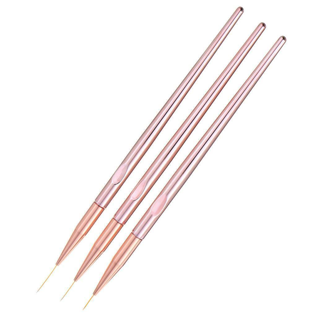 3x Detailing Liner Brushes Pattern Flower Drawing Striping Art  Set