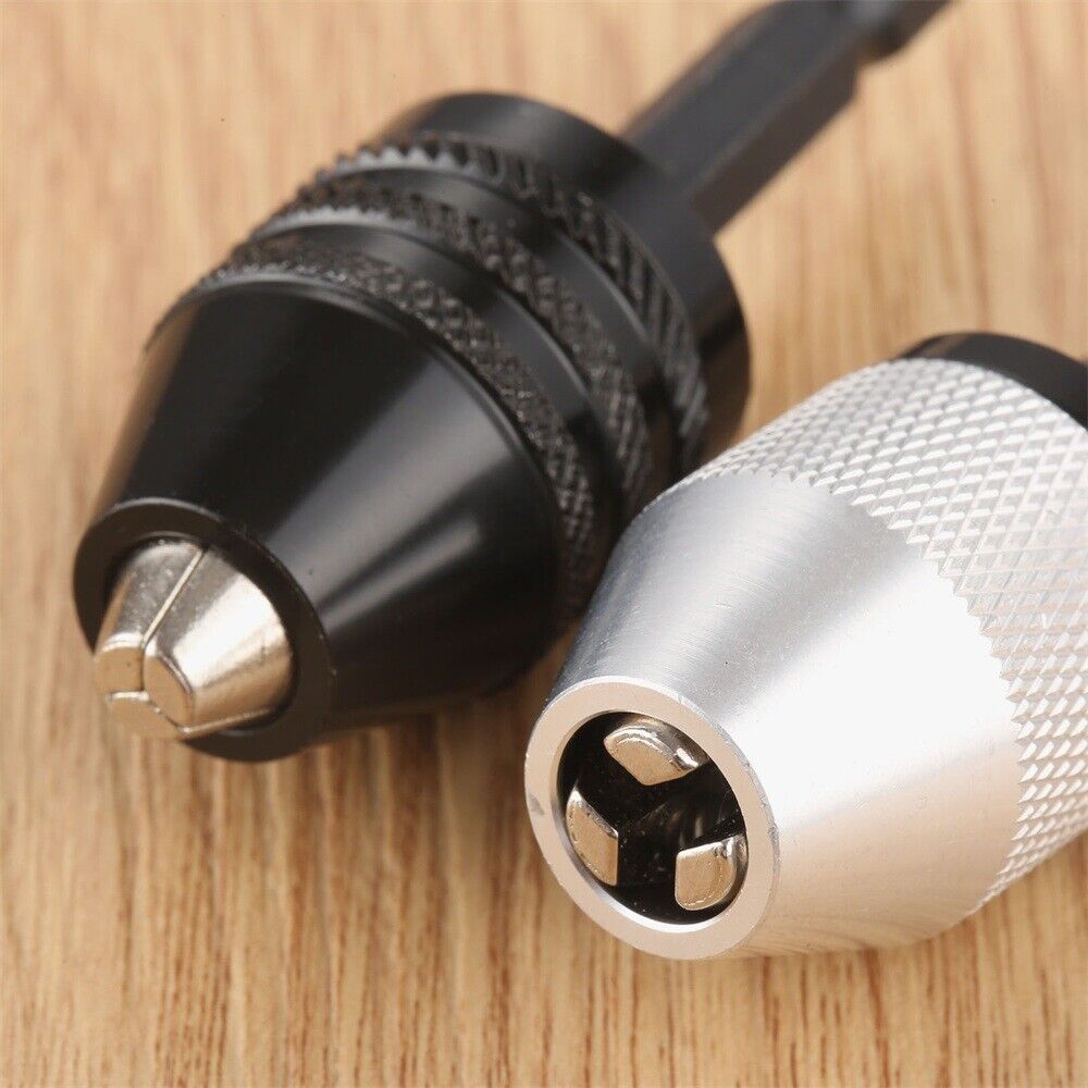 2Pcs 1/4'' Keyless Drills Chuck Quick Change Impact Driver Converter Conversion