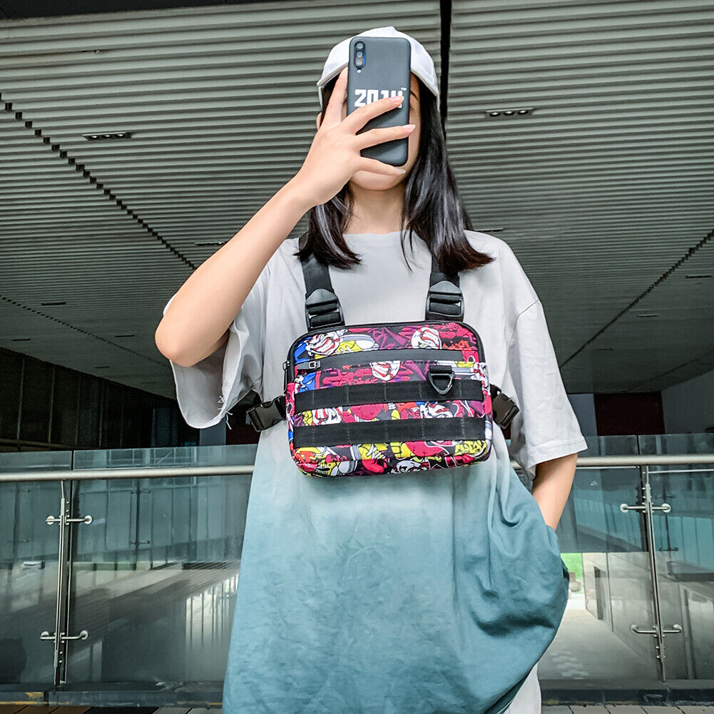 Oxford Cloth Vest Chest Bag Men Women Street Shoulder Pack (Multicolor)