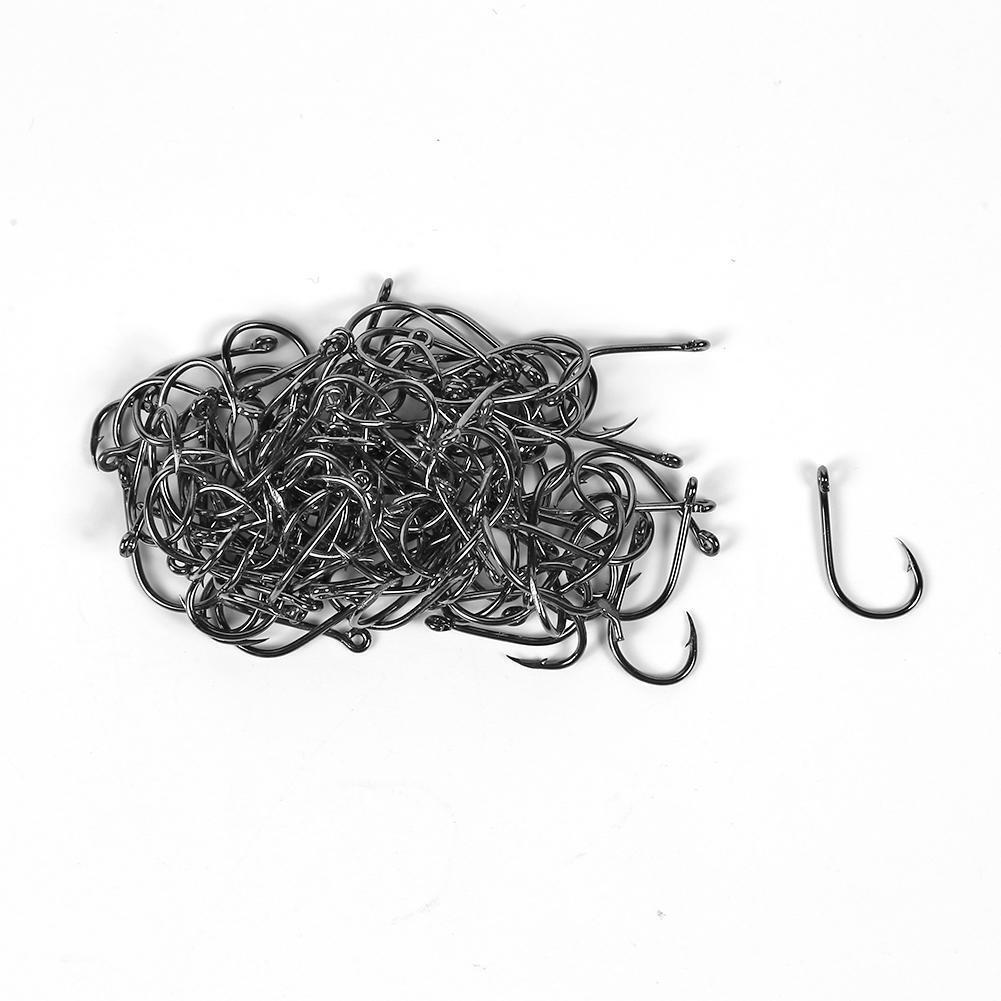 100pcs/box High Carbon Steel Fishhooks Barbed Hooks High Efficiency (8)