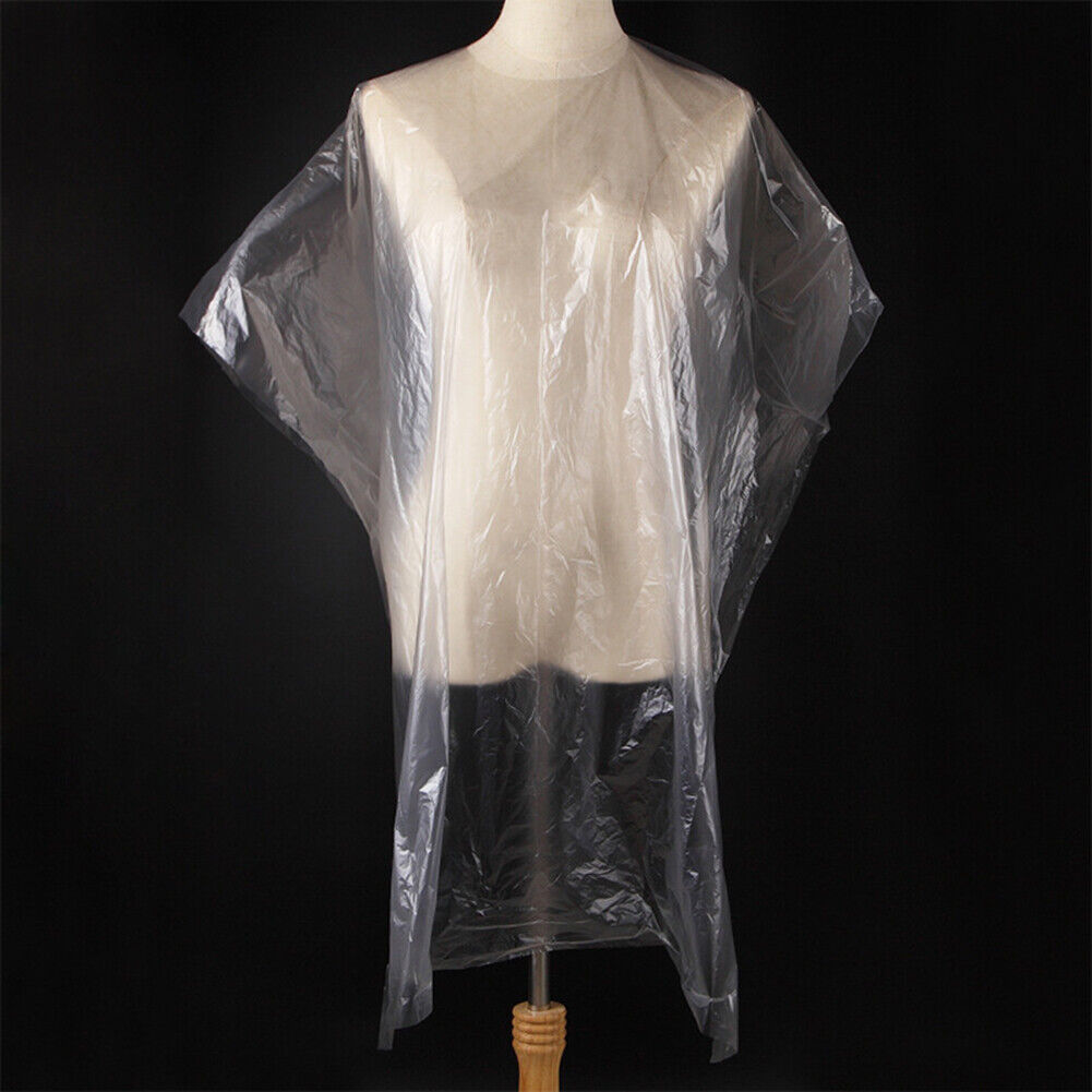 50pcs Waterproof Disposable Apron Salon Hair Cut Perm Dye Cape Gown Wrap