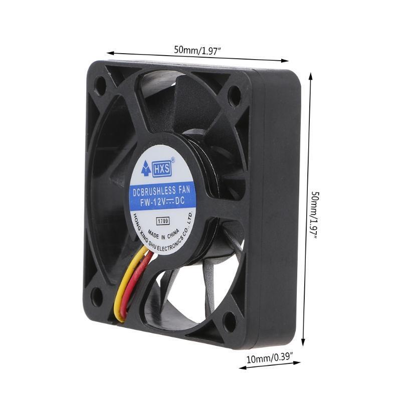 5010 DC 12V 3Pin Cooling Fan 50mm Silent CPU Fan DC Brushless with 22cm Cable