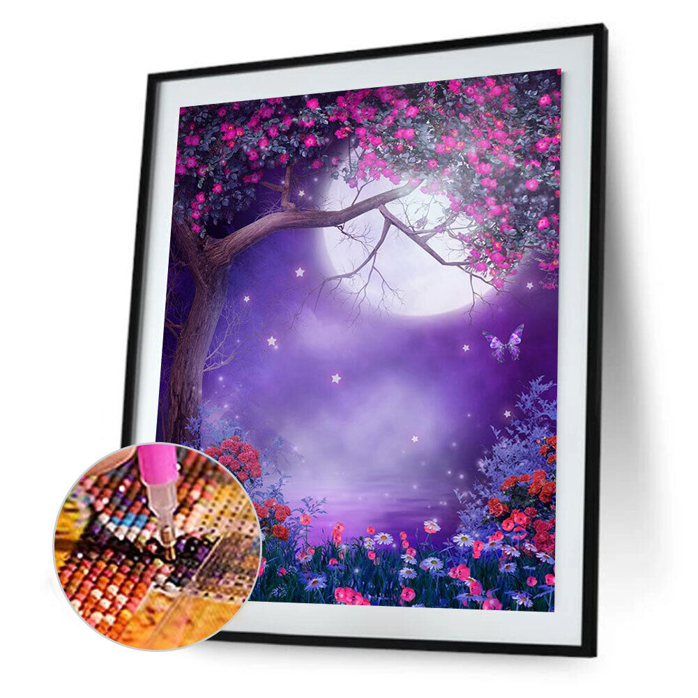 5D DIY Moon Tree Diamond Painting Full Drill Embroidery Cross Stitch Kits