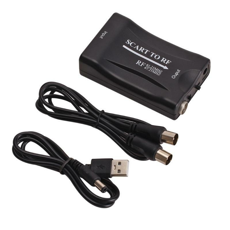 SCART to RF Video Converter Adapter Supports RF67.25Mhz 61.25Mhz Output