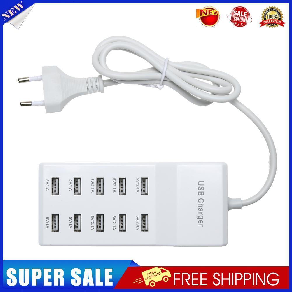 10 Port USB Home Travel Wall AC Charger Fast Charge Power Strip Adapter