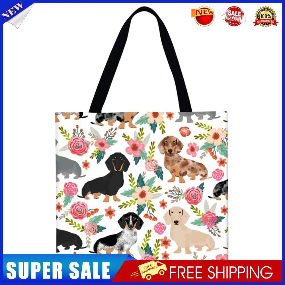 Printed dog Shoulder Shopping Bag Casual Large Tote Handbag