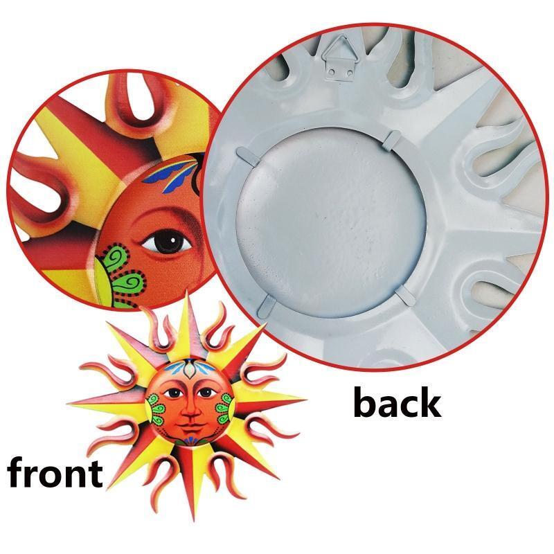 Metal Iron Sun Face Wall Decor Hanging for Indoor Outdoor Home Garden Ornaments