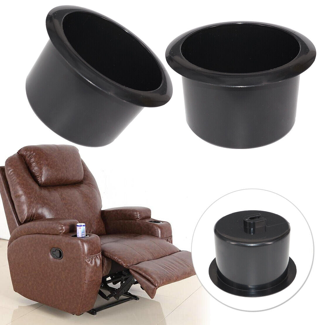 2x Cup Mug Holder fit for Sofa Couch Recliner Poker Table Boat RV Patios Li