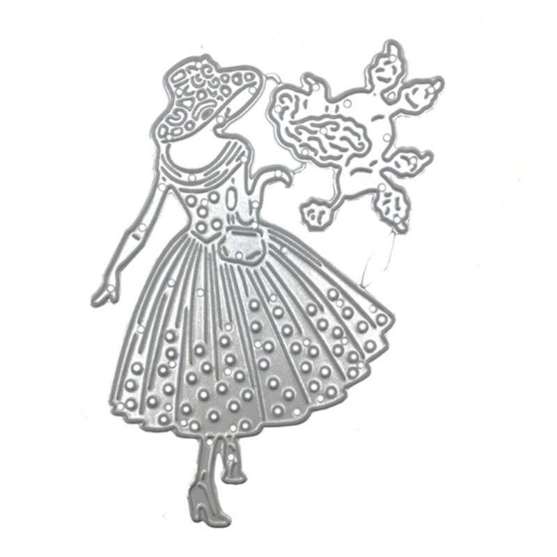 Lady Metal Cutting Dies Stencil DIY Scrapbook Album Paper Card Template Mold