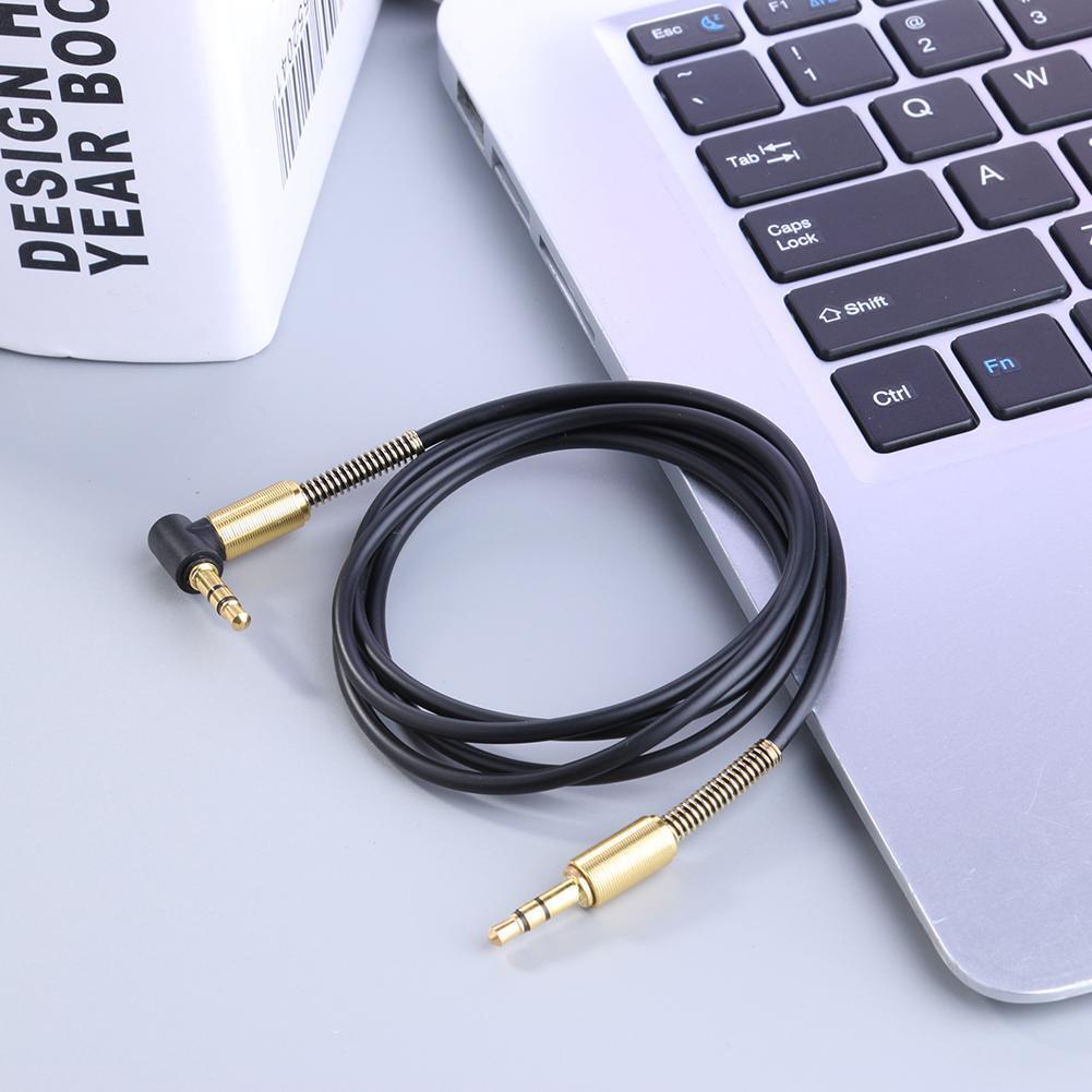 3.5mm Jack Stereo 1m Audio Cable Male to Male 90 Right Angle Cable (Black)
