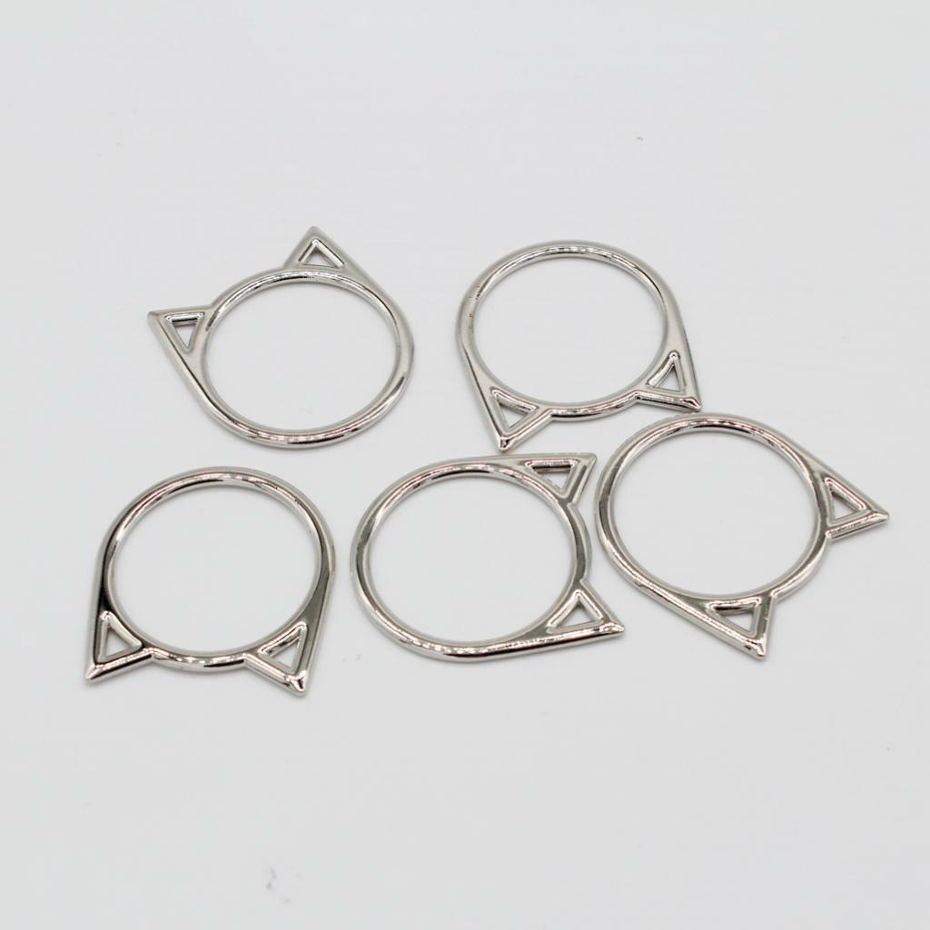 5Pcs Fashion Sliver Cat Rings for DIY Charms Leather Necklace Leg Rings