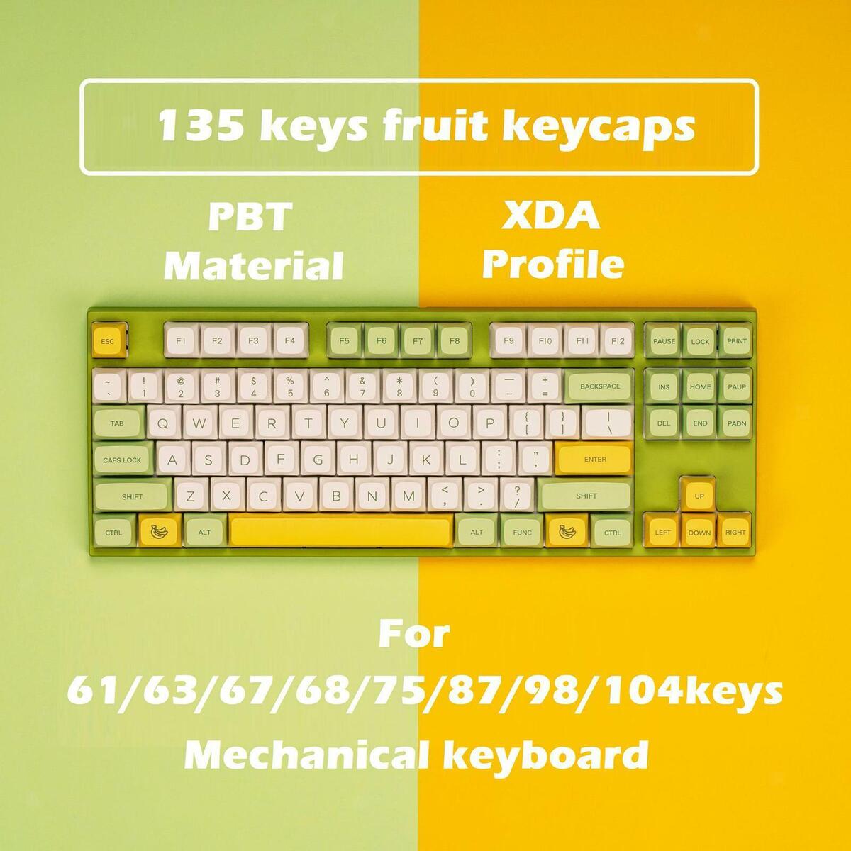 PBT  135 Keys Kits Switches Gaming for Gaming Mechanical Keyboard
