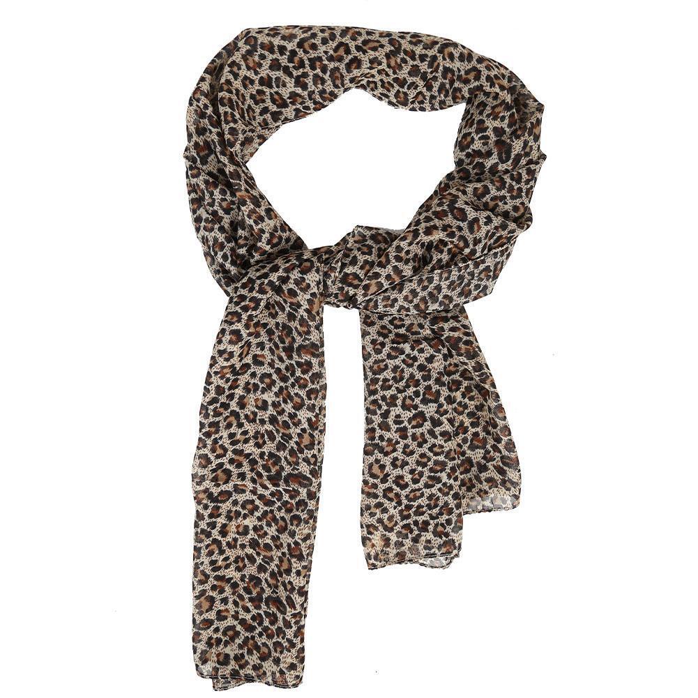 Women Fashion Leopard Printed Scarf Autumn Chiffon Long Shawls Scarves