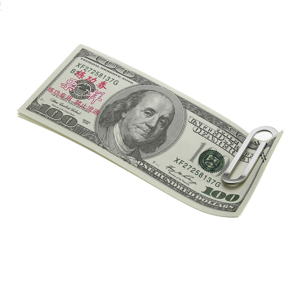 Stainless Steel Metal Money Clips Paper Clip Holder Folder