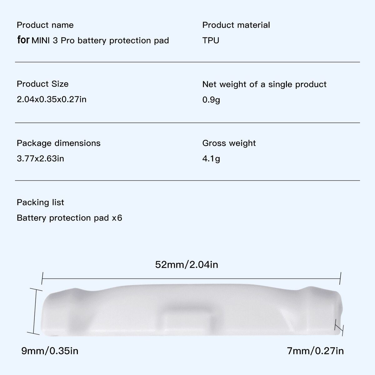 Drone Anti-scratch TPU Protective Pads Battery Protector For DJI Mini 3 Pro