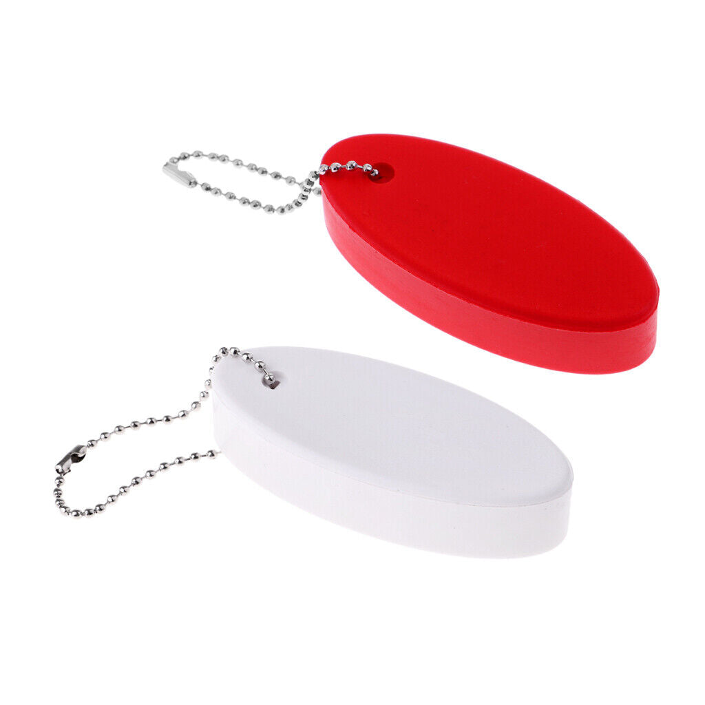 2X Water Sports Foam Floating Oval Keychains Keyring Water Key Float Buoy