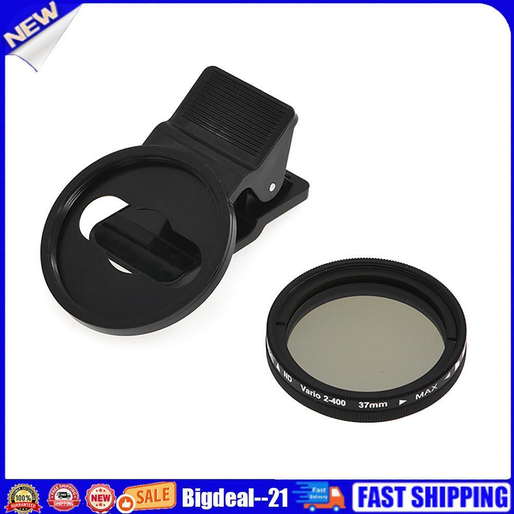 37mm Clip-on ND 2-400 Adjustable Neutral Density Phone Camera Lens Filter