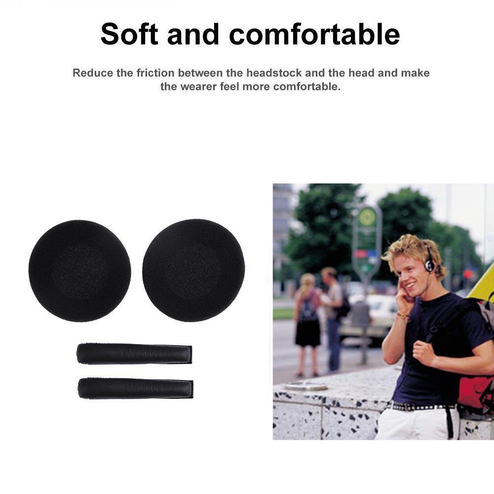 1 Pair Earpads w/Headband Cushions for Sennheiser PX100 PX200(Black)