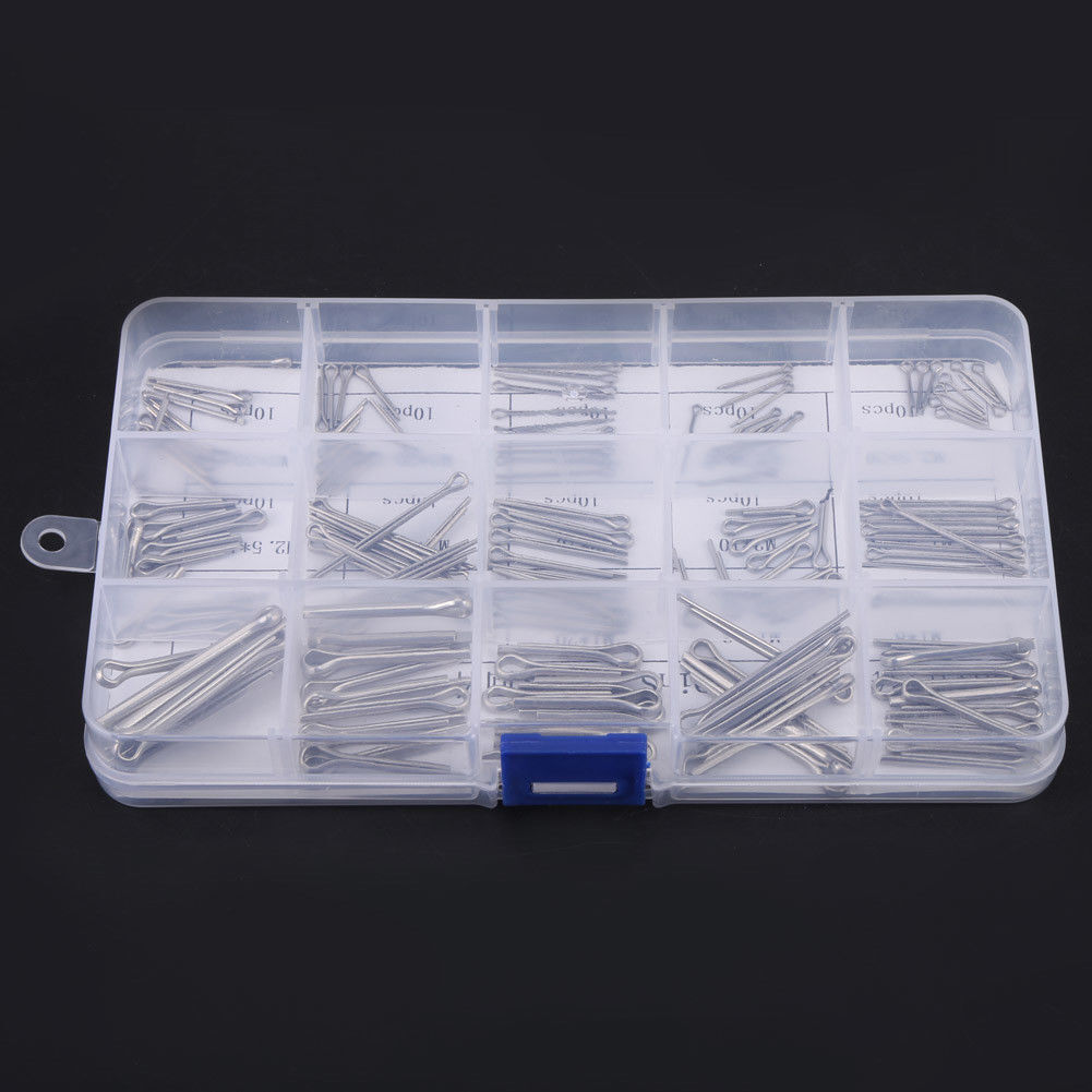 150Pcs 15 Kinds 304 Stainles Steel Split-Cotter Pins Kit M1 M1.5 M2 M2.5 M3 New