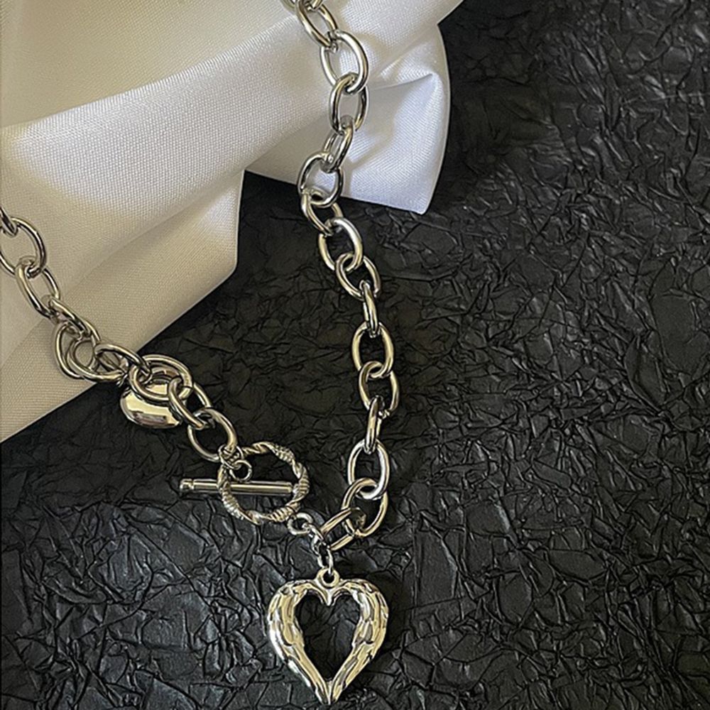 Valentine's Day Gifts Love Heart  Necklace Thick Chain Hollow Heart Choker