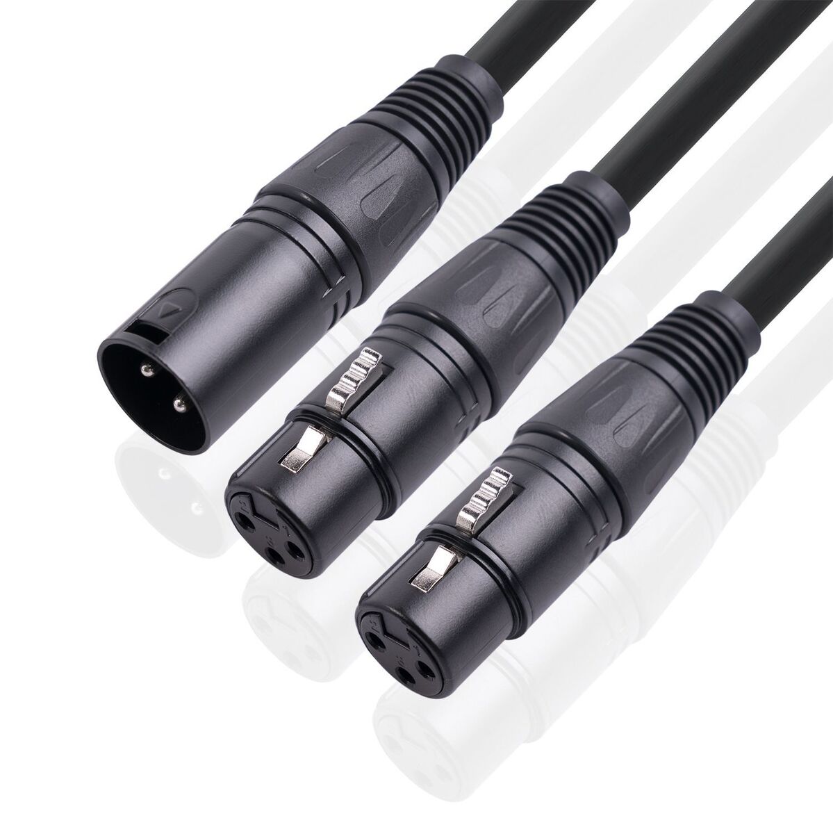 Shielded Male to Dual Female Microphone Line XLR Splitter Cable Y-Splitter