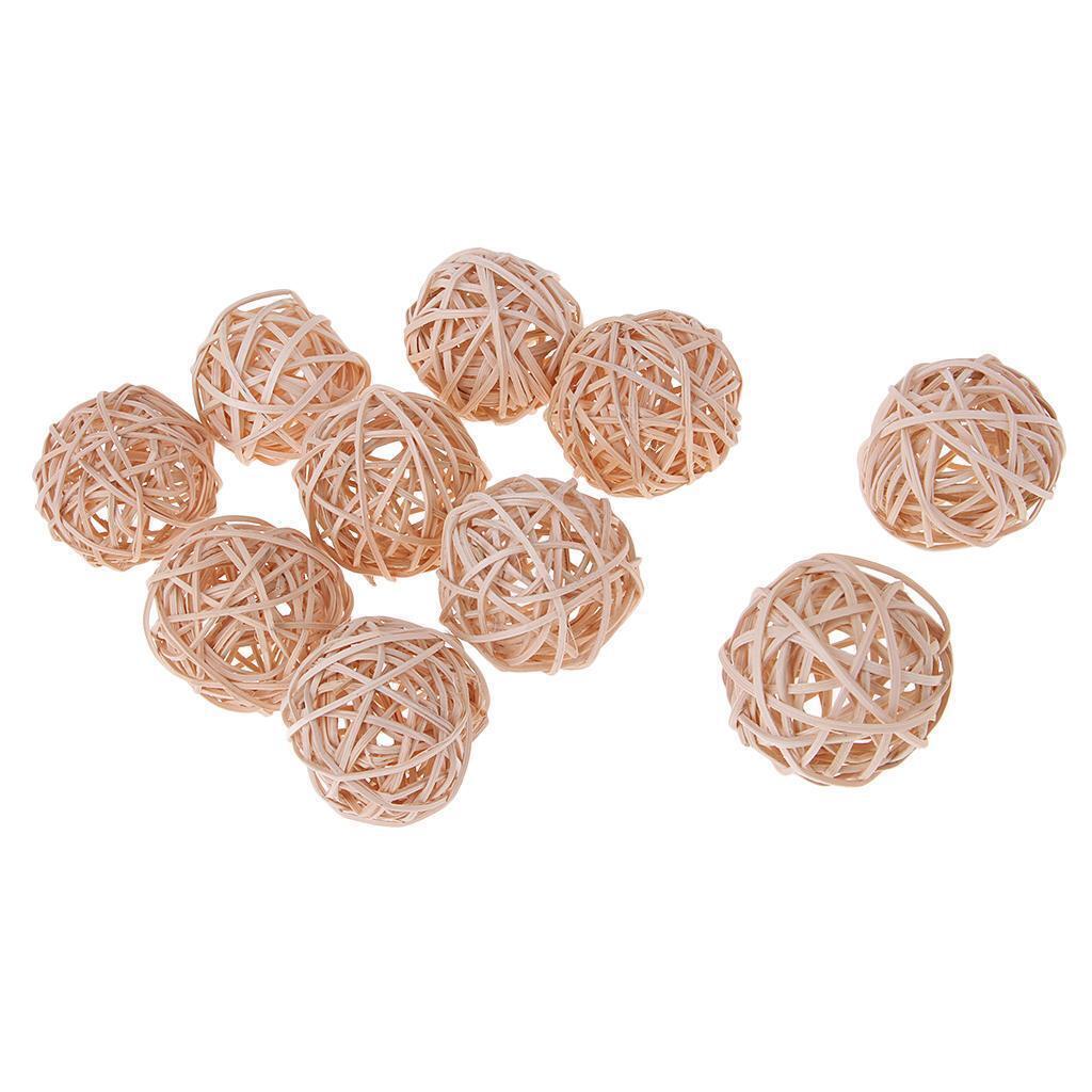 24pcs 7cm Rattan Cane Ball for Christmas Wedding Home Party Decor Ornament