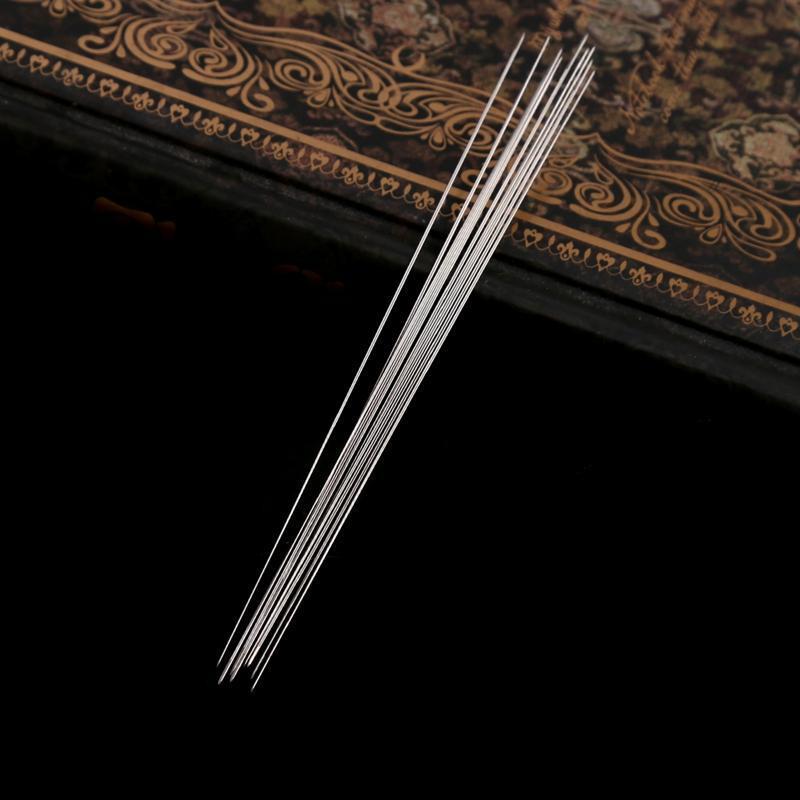 10 Pcs Big Eye Curved Beading Threading Needle DIY Bracelet Jewelry String 7.5cm