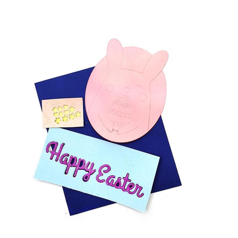 Happy Easter Rabbit Metal Cutting Dies Stencil DIY Scrapbooking Embossing Tool