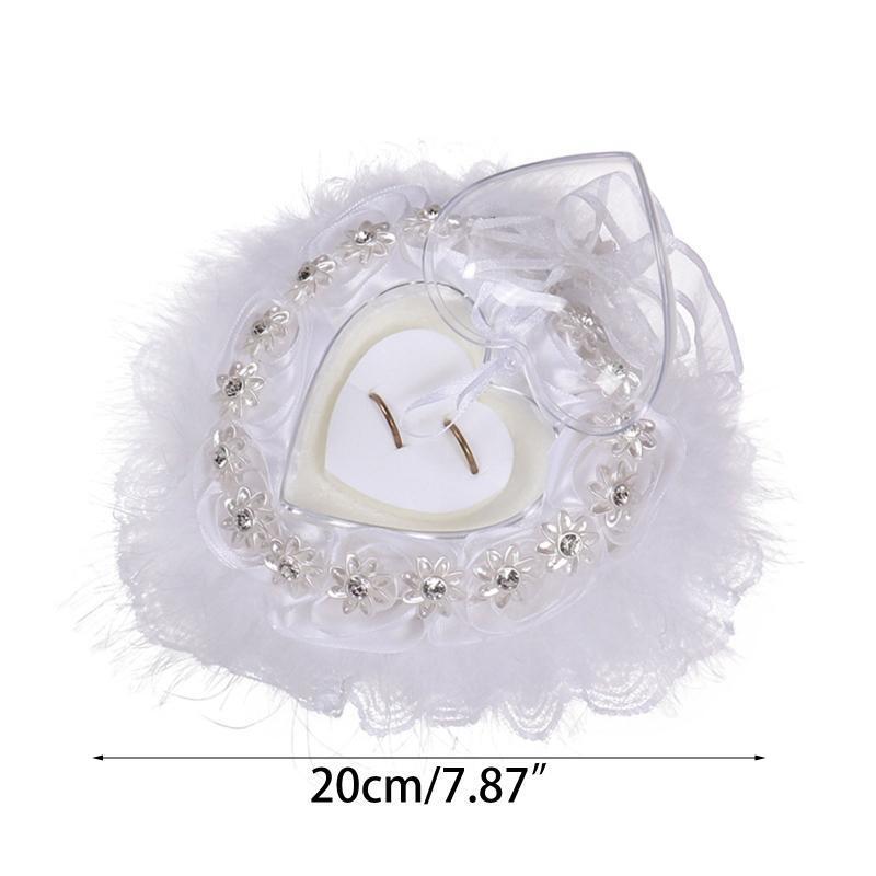 Lace Wedding Ring Cushion Wedding Sunflower Girl Basket for Anniversary Decor