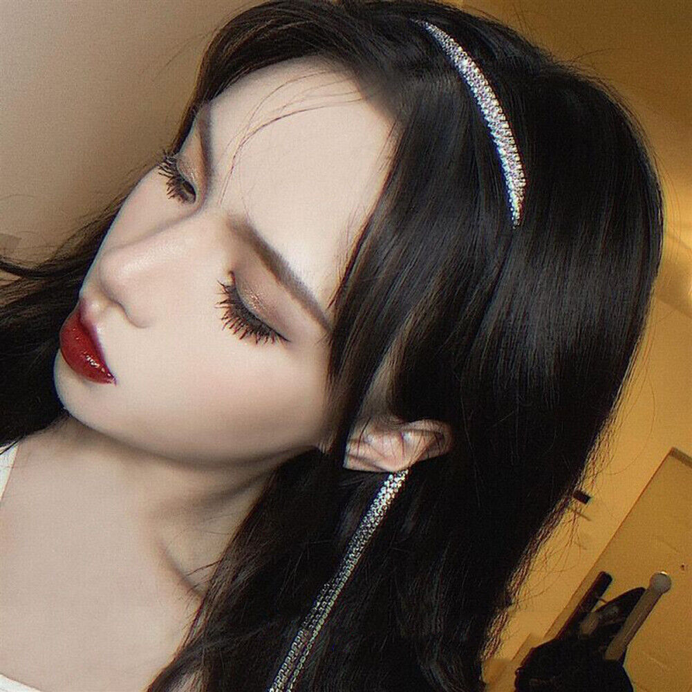 Rhinestone Headband Tassel Hair Band Women Elegant Shiny Headwear (Style 2)