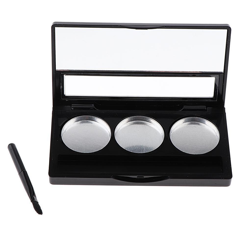 3 Slots Empty Pressed Powder Eyeshadow Palette Blush Lipstick DIY Case Box