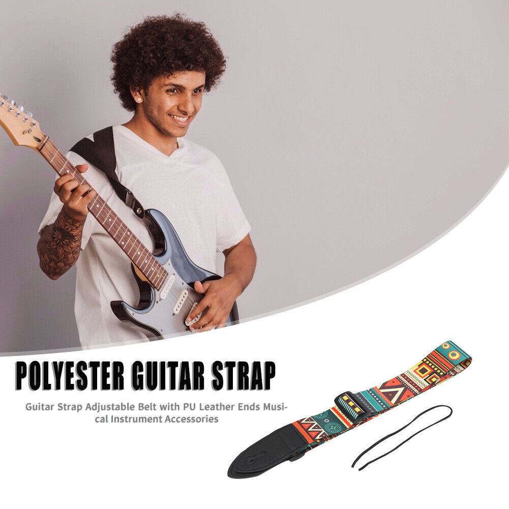 Guitar Strap Adjustable Belt for Acoustic Guitar Instrument Parts (Red)