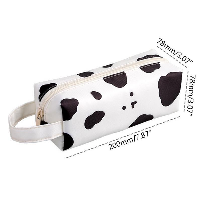 Large Zippered Pen Bag Cow-like Pen Case for Children Students Girls Boys School