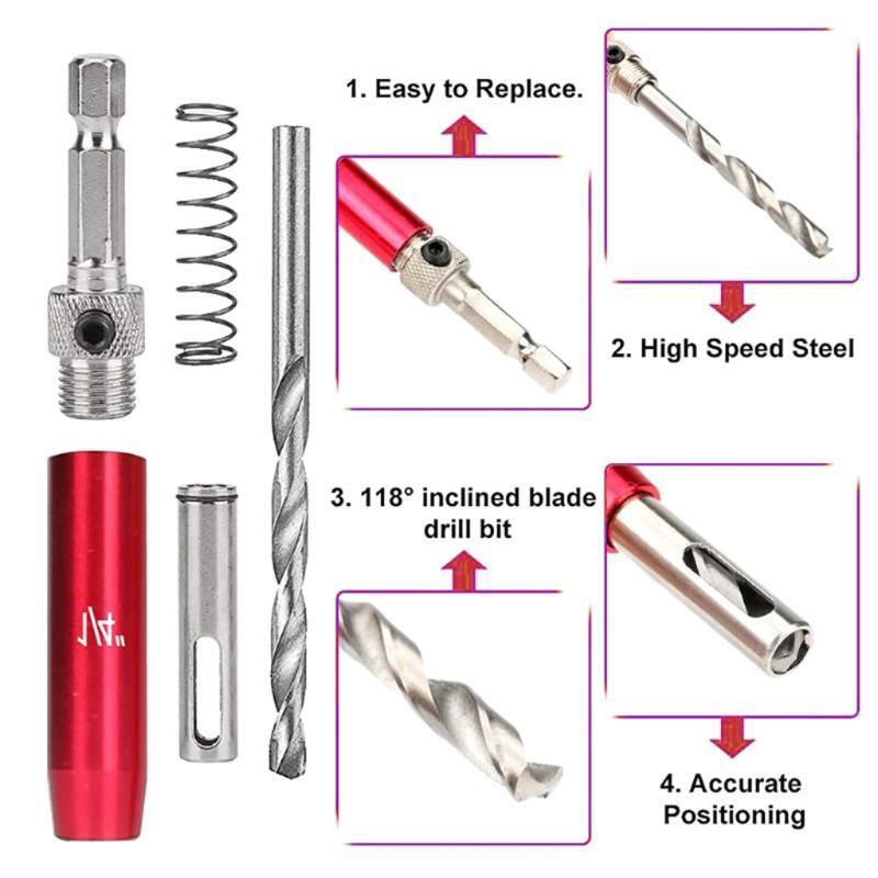 Durable 17x/Set Woodworking Tool Self Centering Hinge Drill Bit for Wooden Doors