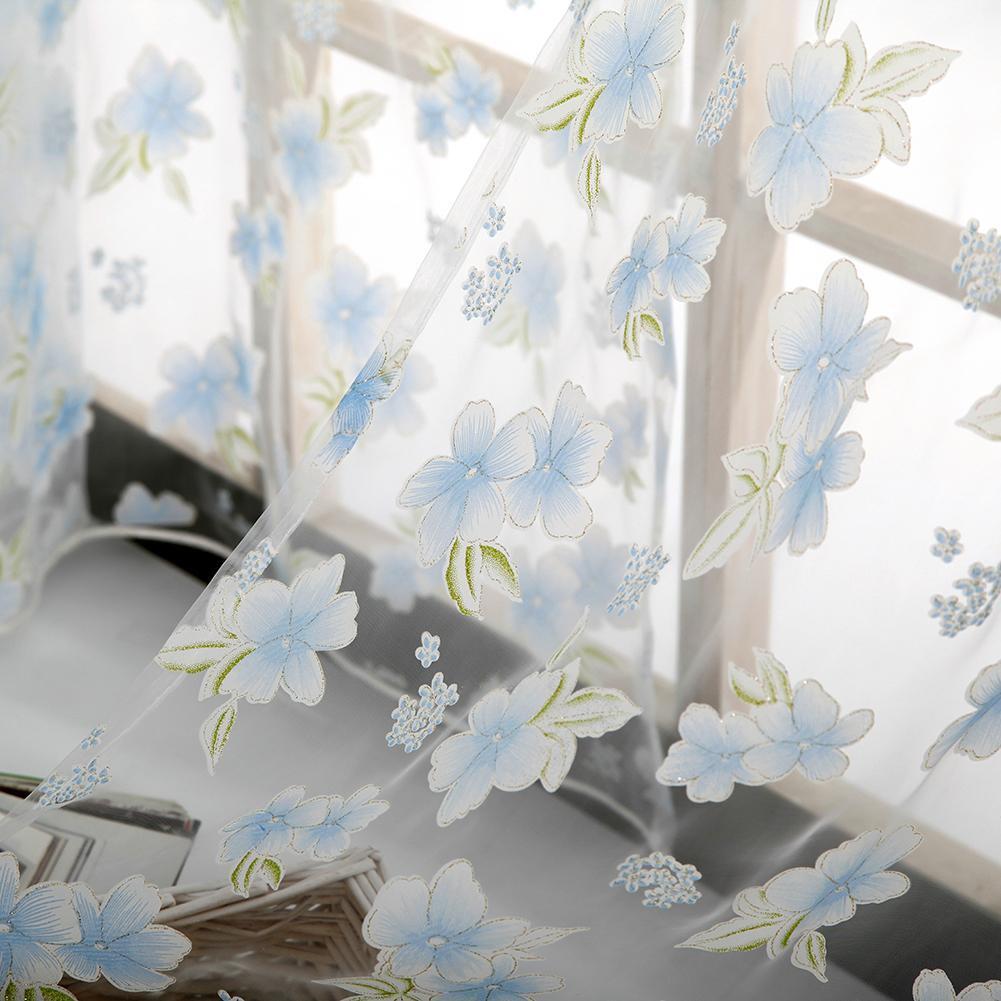 Curtain Living Room Bedroom Home Door Window Curtain (Light Blue)