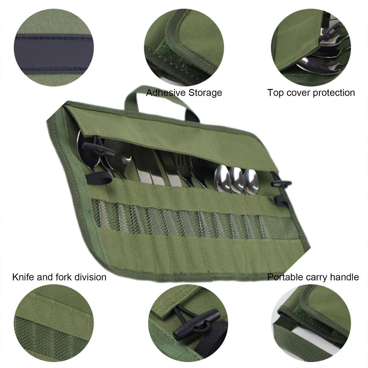 Outdoor Stainless Steel Camping Cutlery Bag - Picnic Cutlery with Package