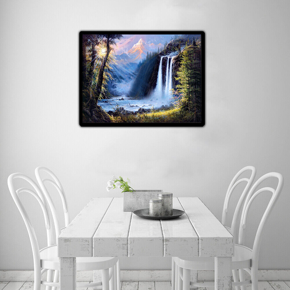 Full Drill  Waterfall Scenery 5D Diamond DIY Painting Craft Home Decor