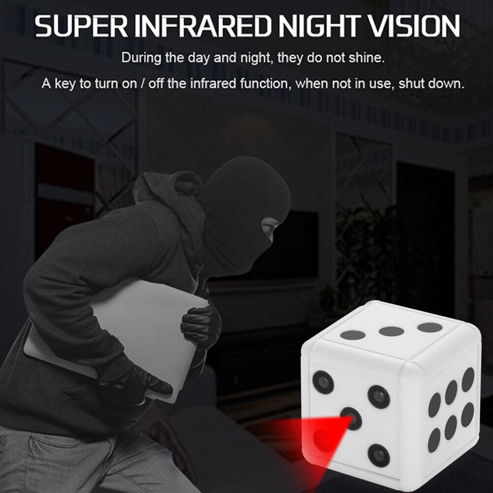 SQ16 Dice Shape Mini Camera 1080P Full HD Motion Detection Camera (White)