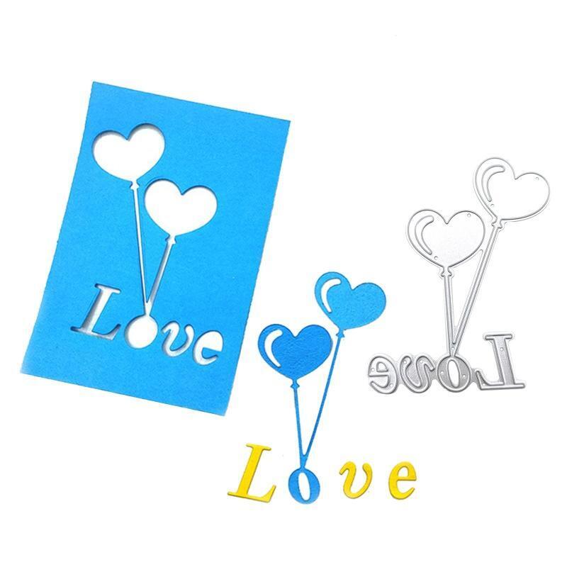 Delicate Love Balloon Metal Cutting Die Valentine Day Die Embossing Script Die