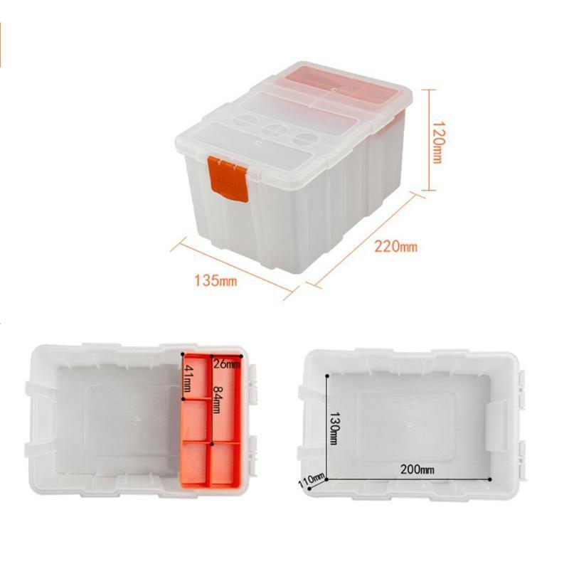 Storage Box With Locking Handle Removable Compartment for Travel Sewing Supplies