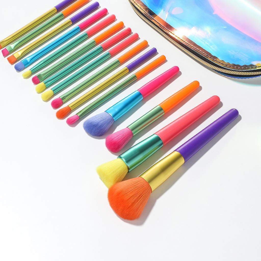 15Pcs Travel up Brushes Set,  Function with Case  up Tools