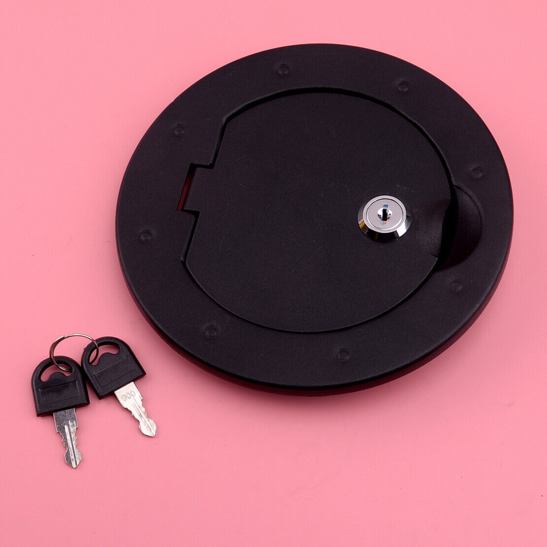 Locking Door Gas Cap Tank Fuel Filler Cover Trim Fit For Jeep Wrangler JK 07-18