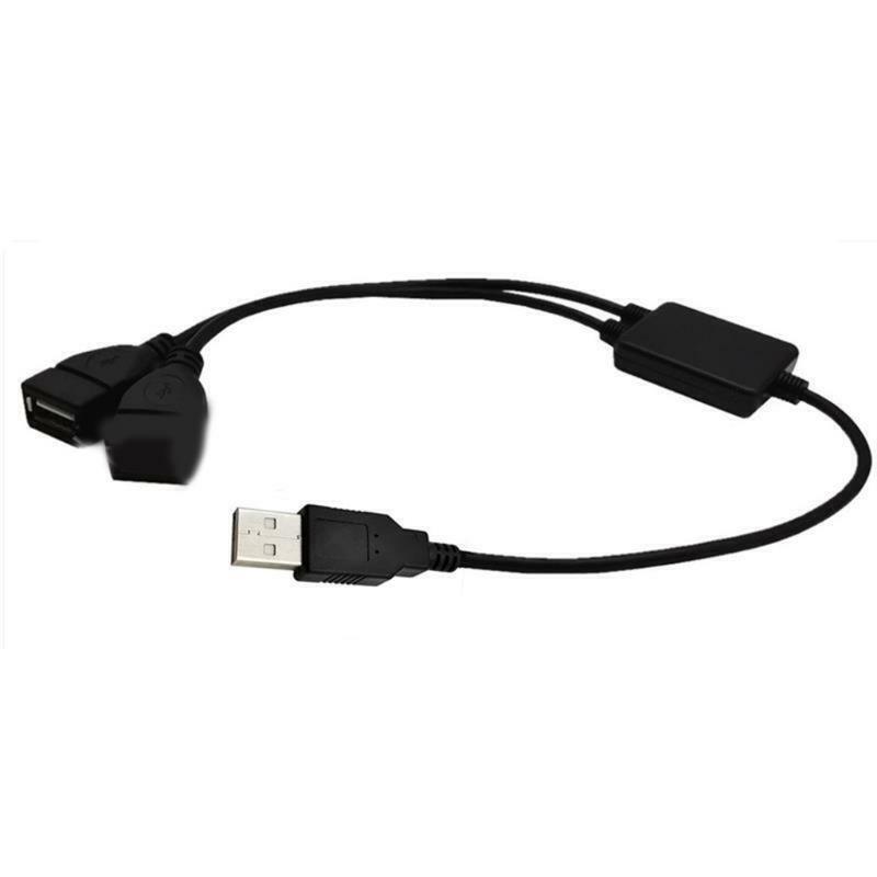 Portable USB Y Splitter USB Power Enhancer HUB Adapter 1 Male to 2 Female 30cm
