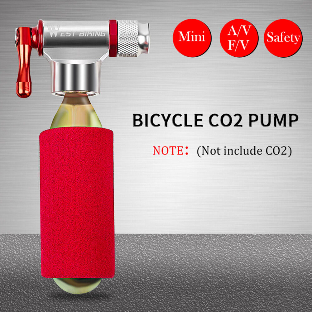 WEST BIKING Mini Bicycle Pump Aluminum MTB Bike CO2 Inflator for Basketball