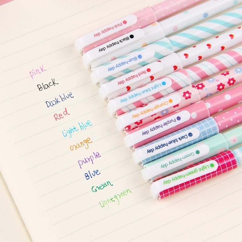 10pcs Refillable Colorful Gel Pen Party Favors Supplies for Scrapbook Lovers