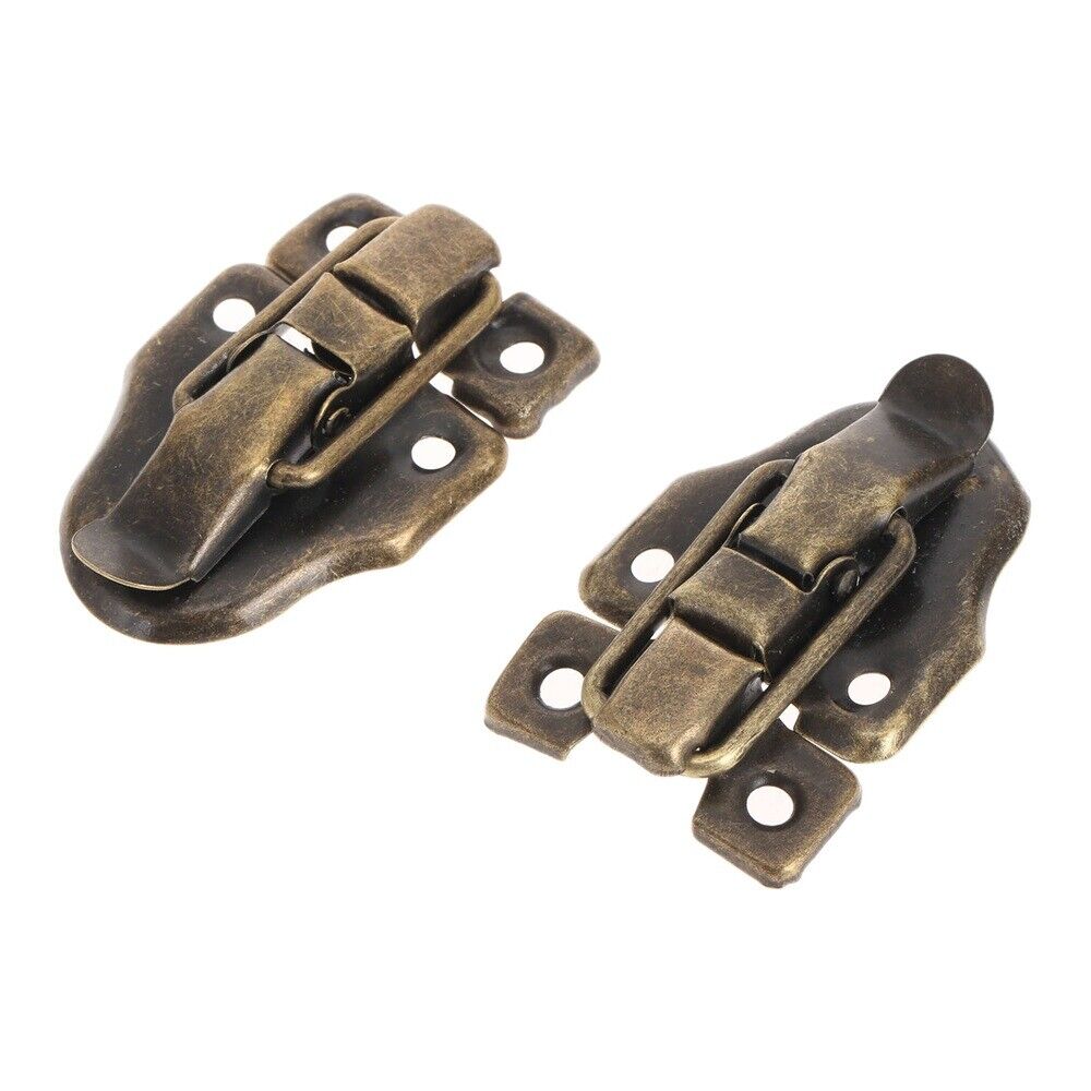 Durable 4pcs Bronze Chest Suitcase Jewelry Box Hasp Lock Latch Catch Clamp Clip