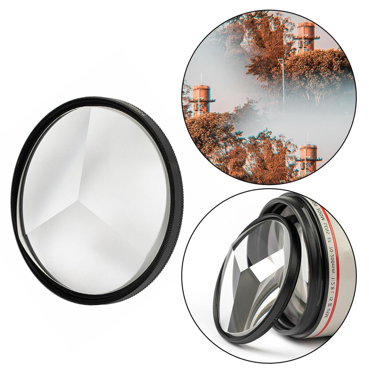 Black 77mm Three Camera Filter Multiple Refractions Photographic Equipment
