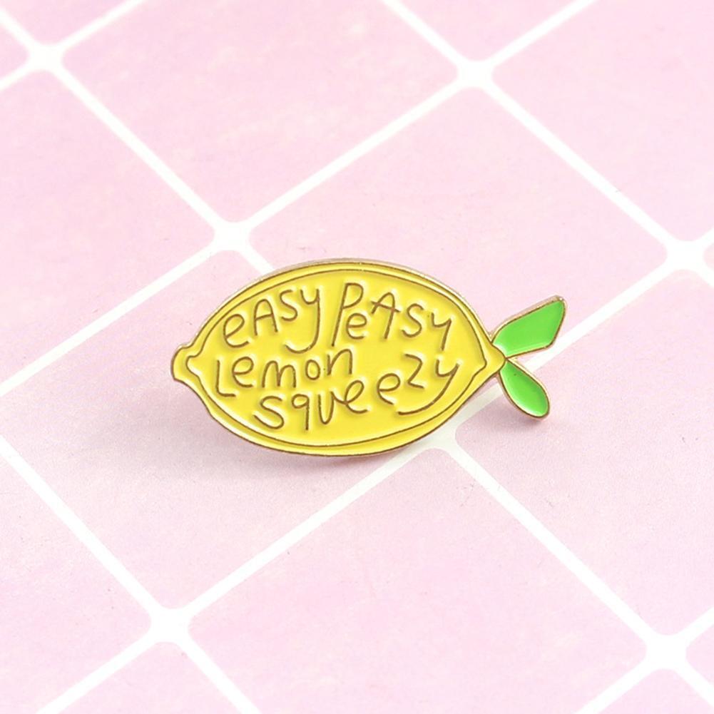Creative Yellow Lemon Brooches Enamel Badges Jacket Bag Decor Jewelry Gift