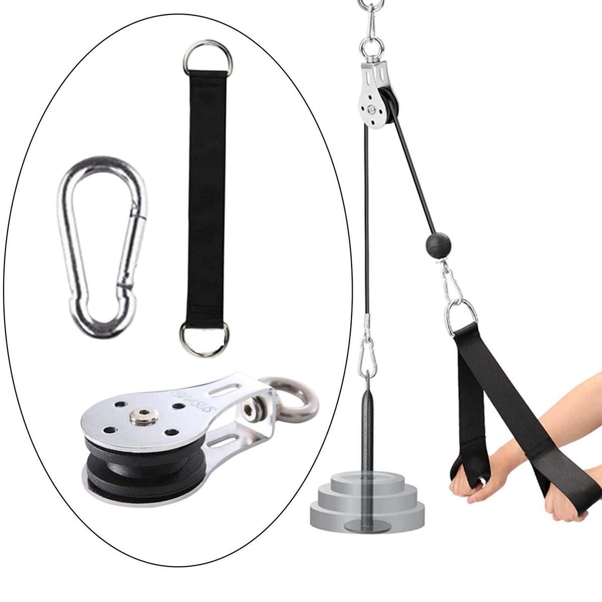 Bearing Lifting Pulley with Lanyard with Carabiner Sturdy for Rock Clmibing