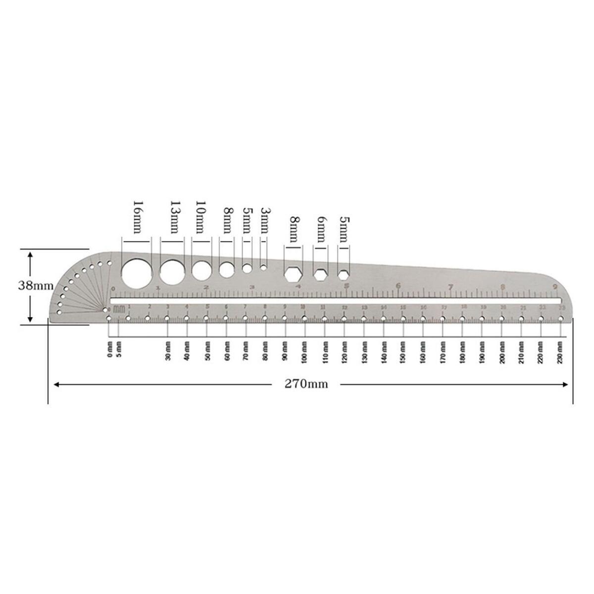 Angle Protractor Ruler Degree Measuring Tool Hexagon Ruler for
